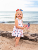 4th of July Flag Print Bamboo Peplum Top & Bike Shorts Little Joy Co.