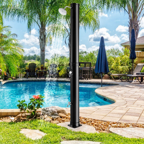 7.2 Feet Solar-Heated Outdoor Shower with Free-Rotating Shower Head GemGear