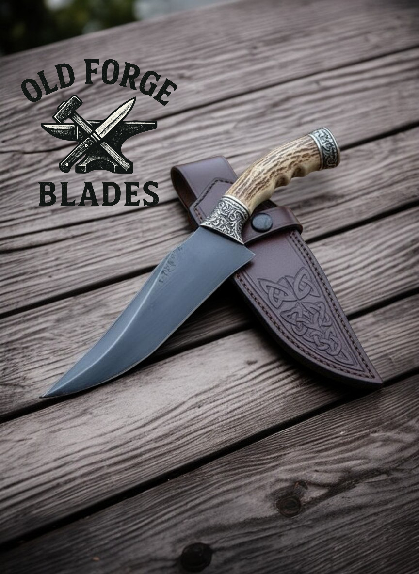 Premium Handmade Damascus Blades Hunting Knife – Deer Horn OLD FORGE BLADES
