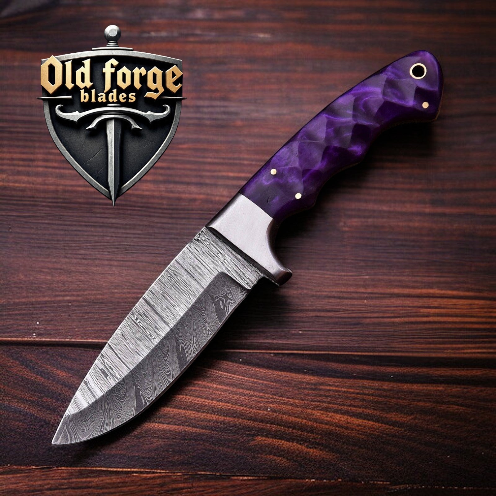 damascus Knives – Custom Damascus Fixed Blade Knife OLD FORGE BLADES