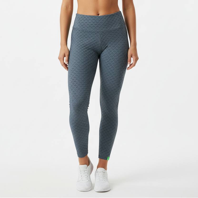 Diamond Weave Jacquard Long Legging - Space Grey