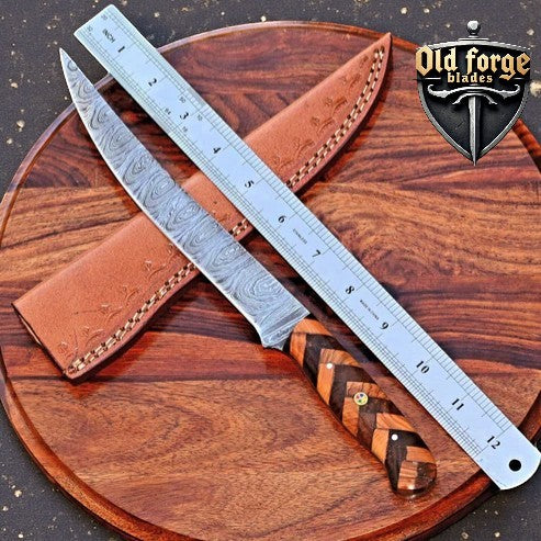 Damascus Filleting Knife – Handmade Precision Blade OLD FORGE BLADES
