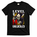 14th Birthday Gamer Skeleton Level 14 Unlocked Gaming Gift T-Shirt Mood Vibes Tees - Express Your Mood, Wear Your Style