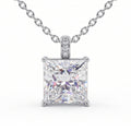 5CT (10mm) Princess Cut Moissanite Diamond Necklace