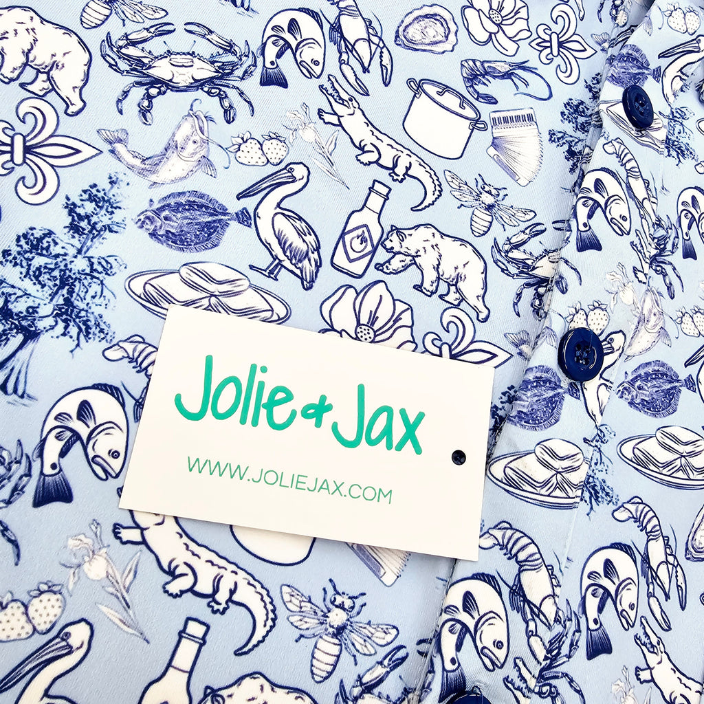 Cajun Toile Men’s Button Down Shirt Jolie & Jax Boutique