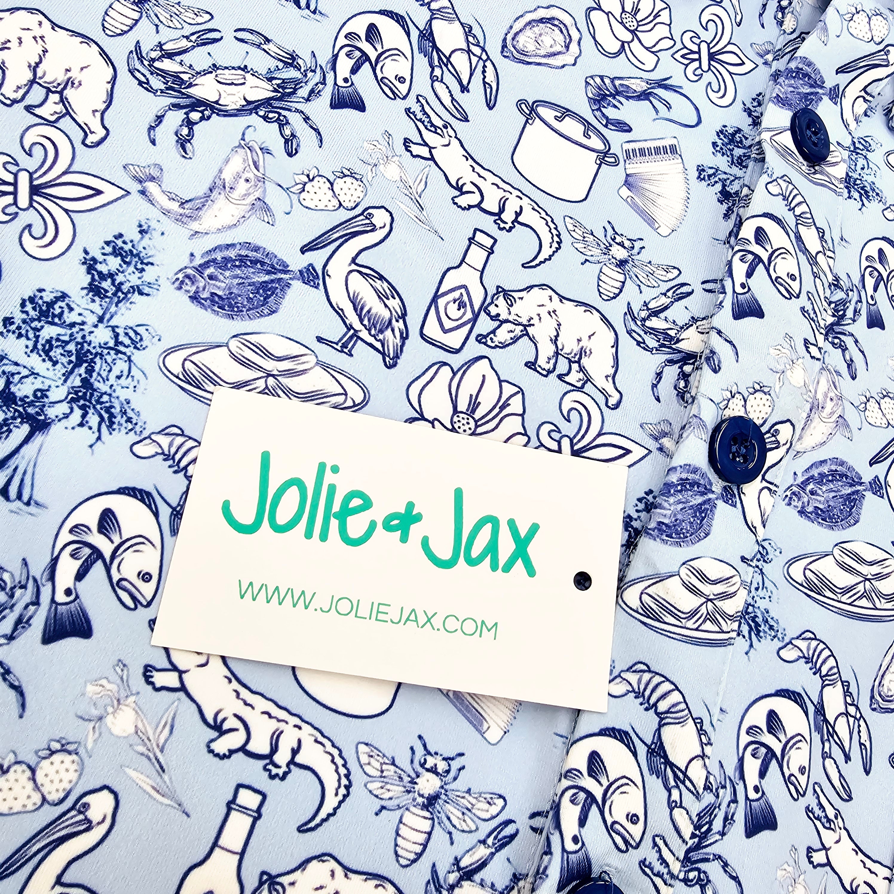 Cajun Toile Men’s Button Down Shirt Jolie & Jax Boutique