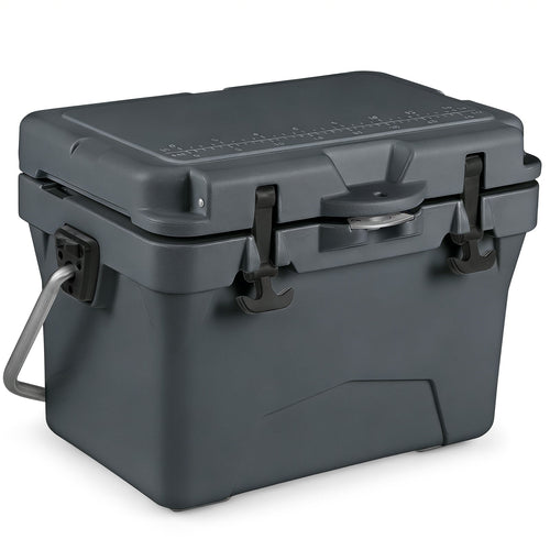 20 Quart Portable Hard Cooler with Built-in Ruler and Bottle GemGear
