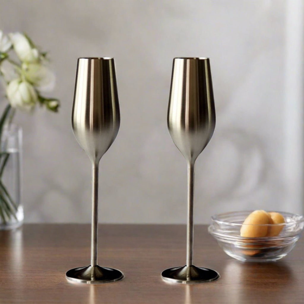 Unbreakable Champagne Flutes (Silver) Sister.ly Drinkware