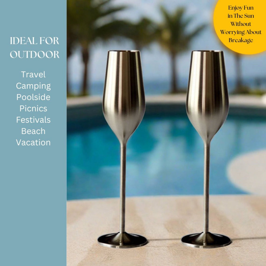 Unbreakable Champagne Flutes (Silver) Sister.ly Drinkware