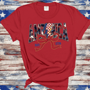 America Est 1776, Checkered Lightning Bolt, 4th of july Coquette Bow Land of the free , Fourth of july independence Day, USA Flag, American Girl Shirt A Blessed Texas Mess Boutique