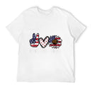 Peace Love America US Fourth Womens 4th Of July Patriot  High-quality Stitching T-Shirt BionZax