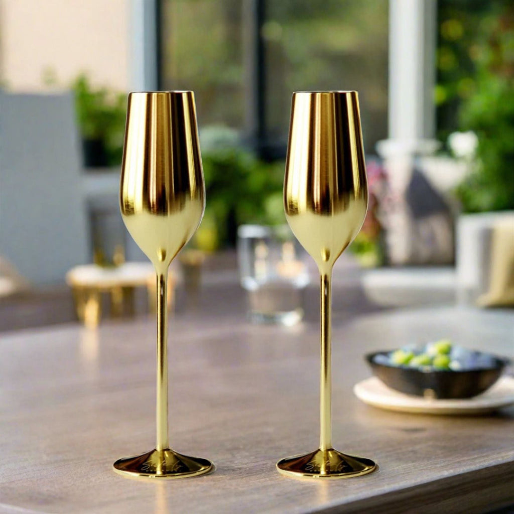 Unbreakable Champagne Flutes (Gold) Sister.ly Drinkware