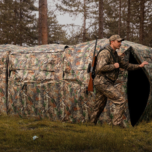 2-6 Person Side-by-Side Hunting Blinds Double One-way See-through Ground Blinds GemGear