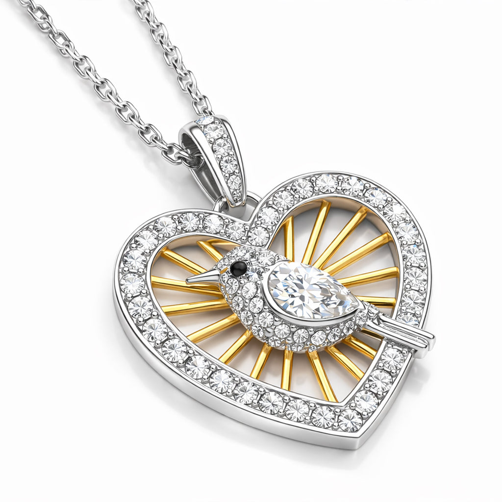 Little Bird Heart Necklace for Women