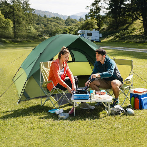 2-person Camping Tent w/ Removable Rain Fly and Double-layer Door-Green GemGear