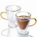 Hammered Double Wall Glass Coffee Cups Sister.ly Drinkware
