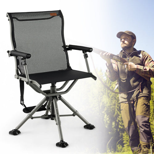 360 Degree Silent Swivel Hunting Chair-Black GemGear