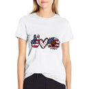 Peace Love America US Fourth Womens 4th Of July Patriot  High-quality Stitching T-Shirt BionZax