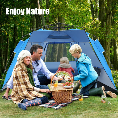 3-4 Person Easy Pop Up Beach Tent UPF 50+ Portable Sun Shelter GemGear