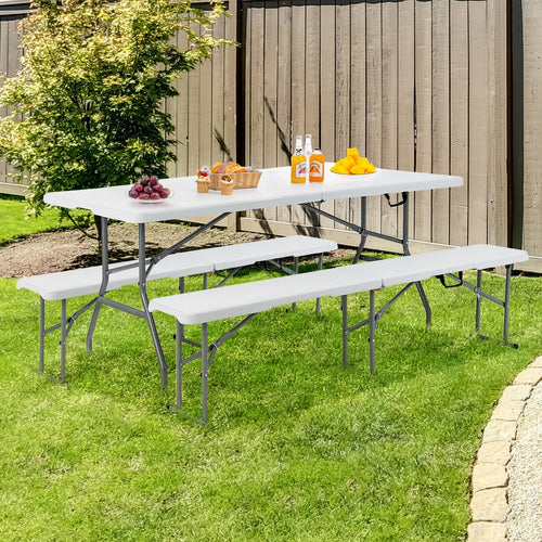 6 Feet Portable Picnic Folding Bench 550 lbs Limited with Carrying Handle GemGear