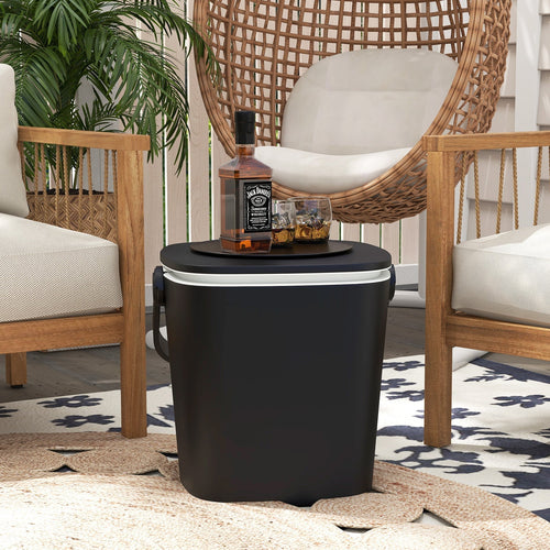 3-in-1 Portable Cooler Bar Table with Bottle Opener and Lift Top Lid for Camping Poolside GemGear