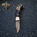 Handmade Damascus Steel Pocket Knife – Pakkawood Handle EDC OLD FORGE BLADES