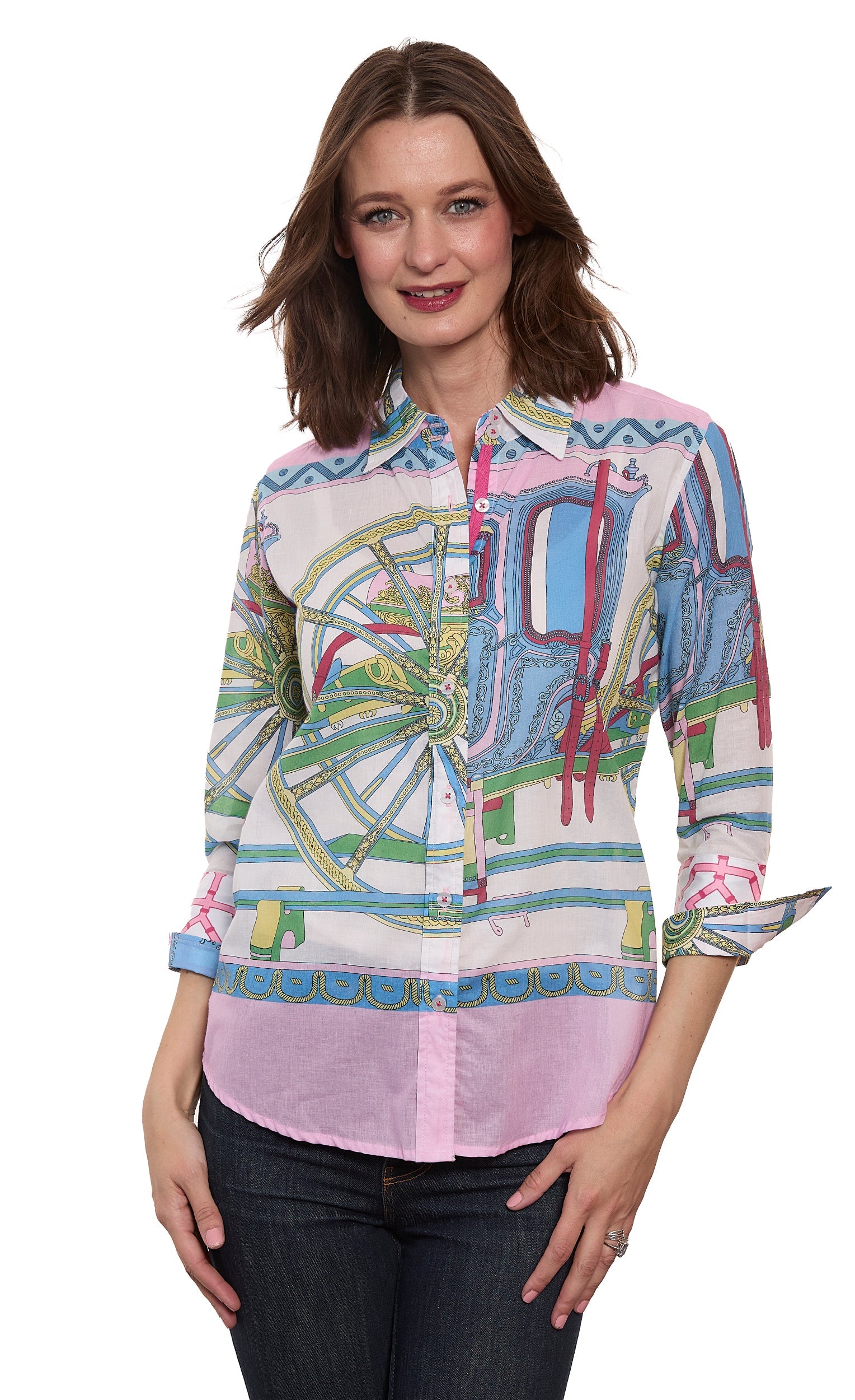 3/4 Sleeve Rome Shirt Coach Pink