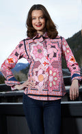 Rome Shirt Pink Black Maze Print