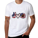 Peace Love America US Fourth Womens 4th Of July Patriot  High-quality Stitching T-Shirt BionZax