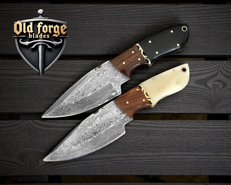 Custom Handmade Damascus Steel Skinner – Premium Hunting Knife OLD FORGE BLADES