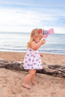 4th of July Flag Print Bamboo Peplum Top & Bike Shorts Little Joy Co.