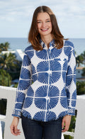Cape Cod Tunic Navy White Palm Fronds