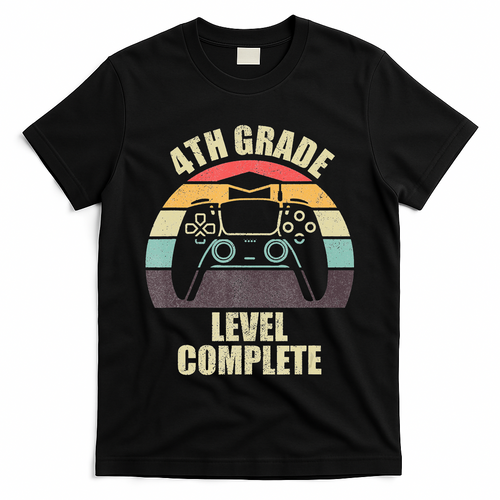 4Th Grade Level Complete Gaming Gamer Graduation T-Shirt Mood Vibes Tees - Express Your Mood, Wear Your Style