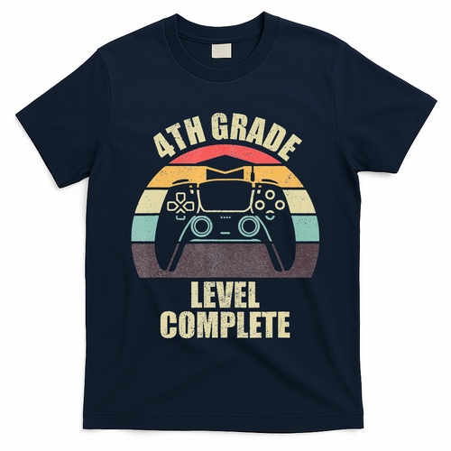 4Th Grade Level Complete Gaming Gamer Graduation T-Shirt Mood Vibes Tees - Express Your Mood, Wear Your Style