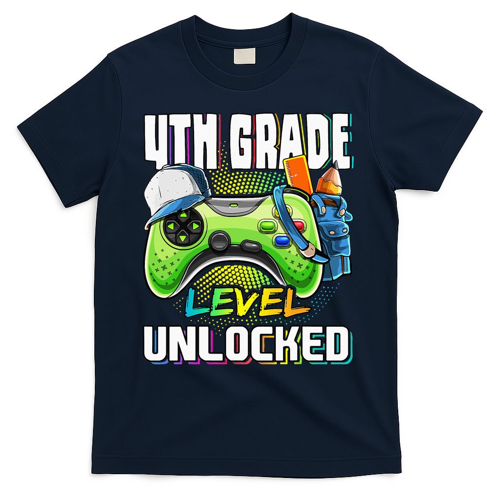 4th Grade Level Unlocked Video Game Back to School T-Shirt Mood Vibes Tees - Express Your Mood, Wear Your Style