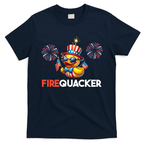 4th Of July Cute Duck Firequacker Patriotic Funny T-Shirt Mood Vibes Tees - Express Your Mood, Wear Your Style