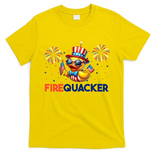 4th Of July Cute Duck Firequacker Patriotic Funny T-Shirt Mood Vibes Tees - Express Your Mood, Wear Your Style