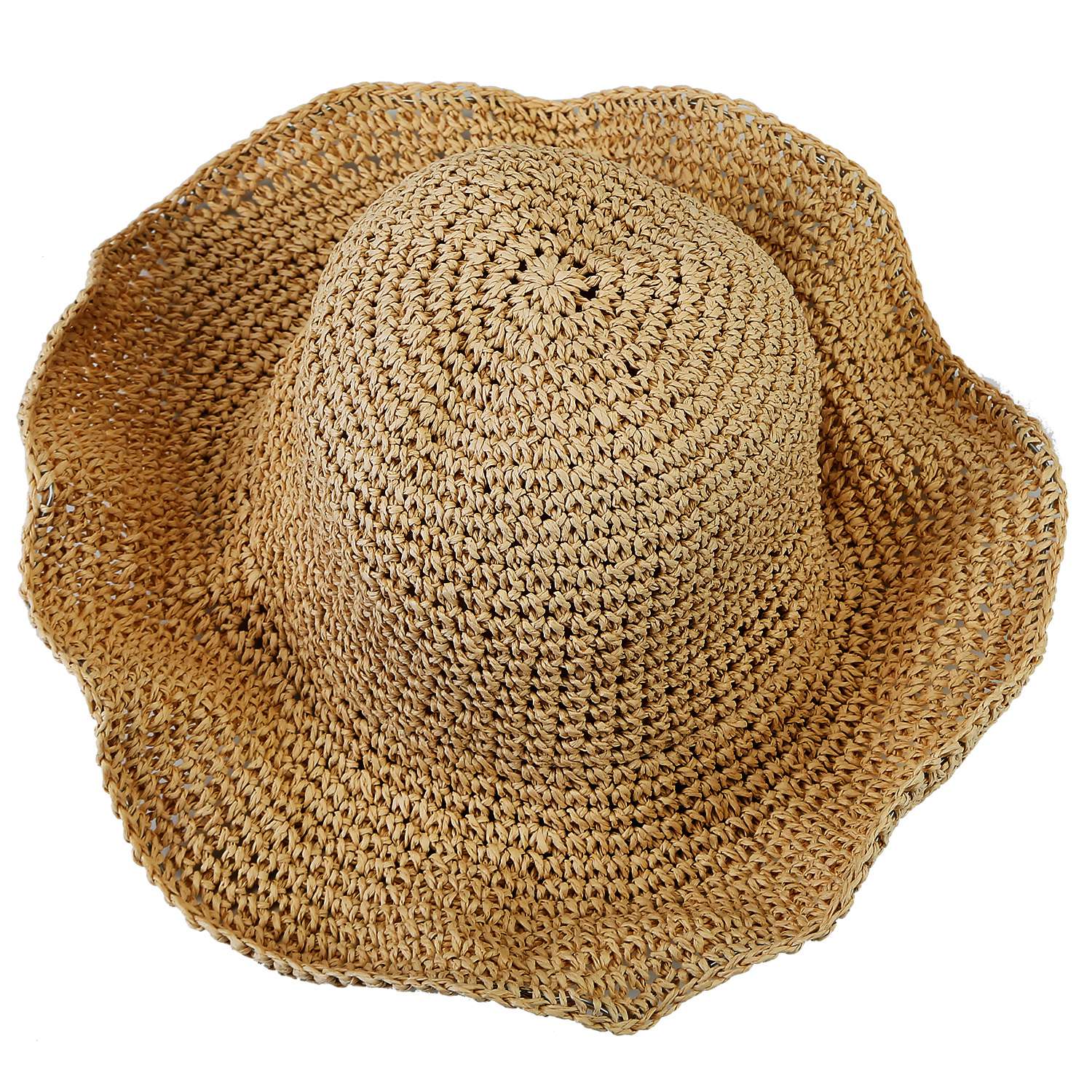 Ladies Summer Sun Hats Women Wide Brim Straw Floppy Panama Cap Roll up Beach Hat Packable Summer Cap For Women