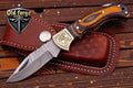 Handmade Damascus Steel Pocket Knife – Exotic Wood Handle Back Lock OLD FORGE BLADES