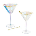 Iridescent Hammered Martini & Cocktail Glasses Sister.ly Drinkware