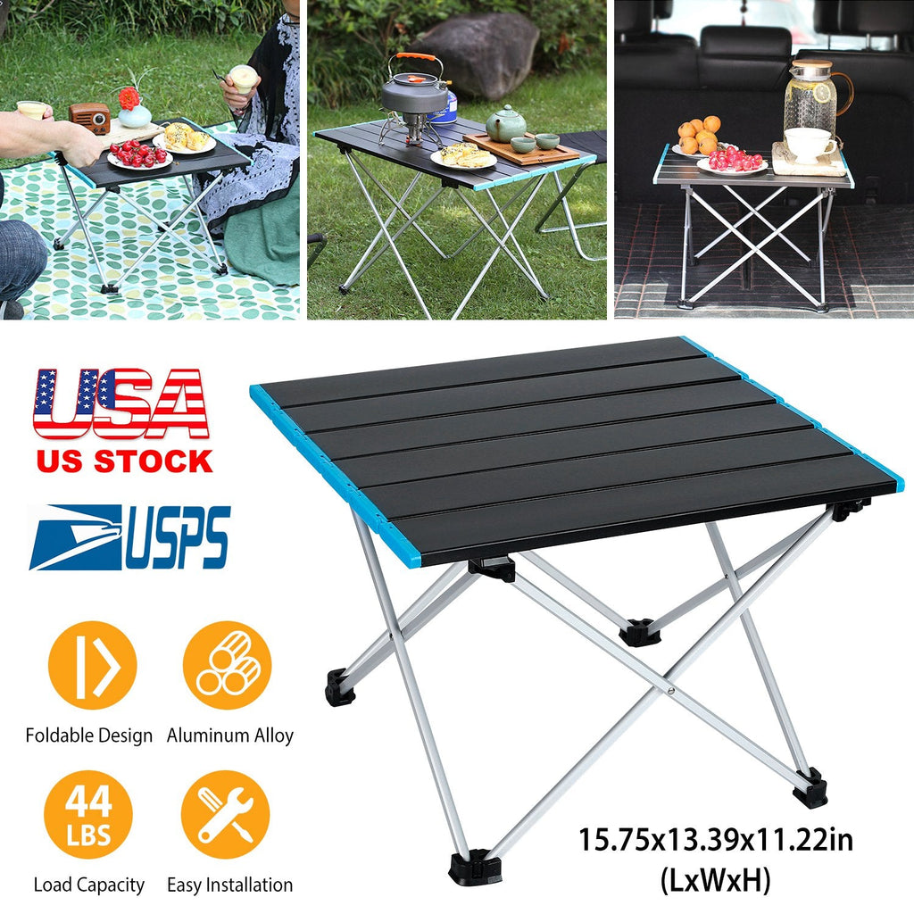 Folding Camping Table Aluminum Alloy Portable Desk Collapsible Outdoor Lightweight Picnic Table w/ Carry Bag For Camping Beach Backpacking Fishing Tra