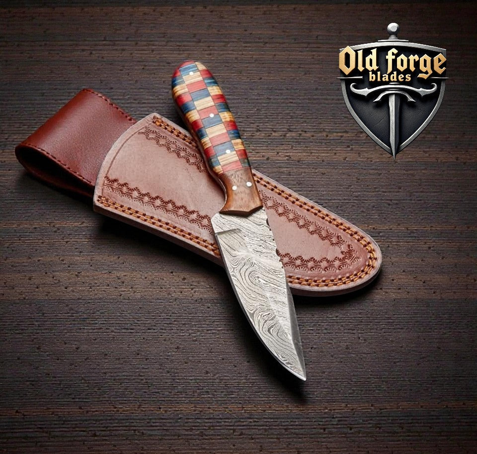 Custom Made Knives Made in USA – Handmade Damascus Hunting Knife OLD FORGE BLADES