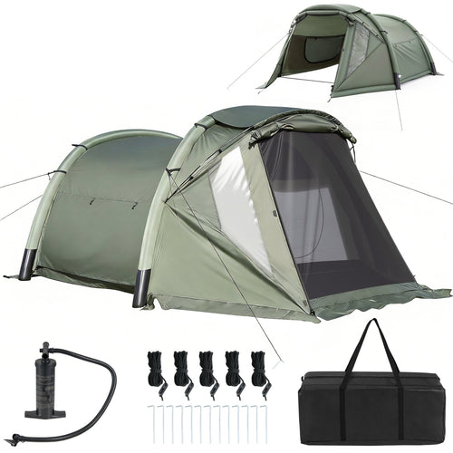 5-7 Person Inflatable Camping Tent with Screened Porch-Green GemGear