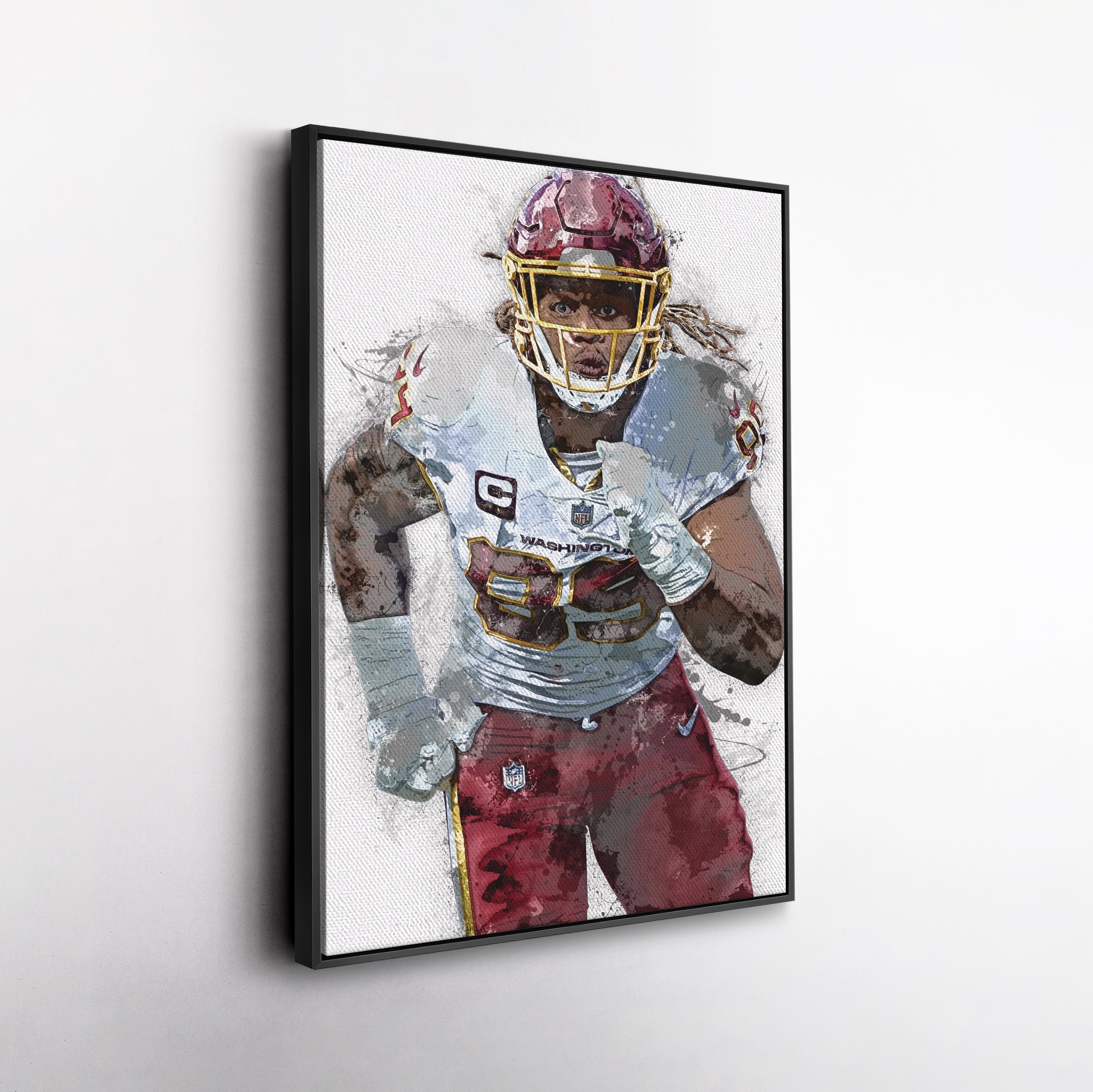 Chase Young Canvas Art – Washington Commanders Wall Decor