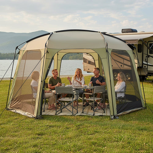6-8 Person Netted Canopy Tent with Zippered Door GemGear