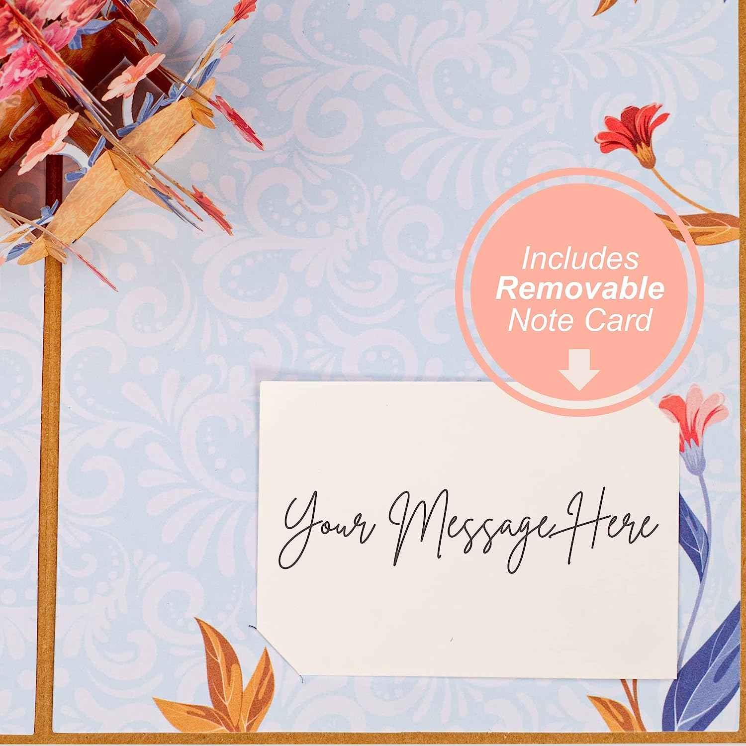 Floral Flamingo Pop Up Card - Frndly 8" x 6"