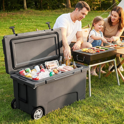 75 Quart Portable Hard Cooler with 6-Day Ice Retention and Wheels GemGear