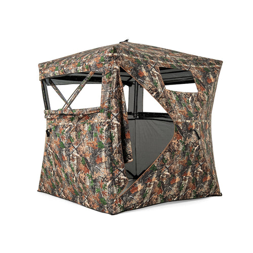 82 Inch Tall Hunting Blind 270° One Way See Through Ground Tent for 3-4 People GemGear