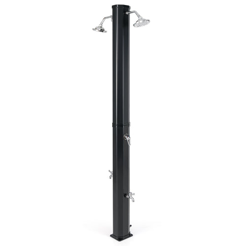 9.3 Gallon Solar Heated Outdoor Shower with Dual Shower Heads-Black GemGear