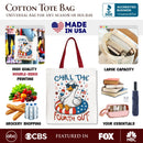 Chill The Fourth Out Goose Canvas Tote Bag, Funny Patriotic 4th of July Gift Shopper OrnamentallyYou